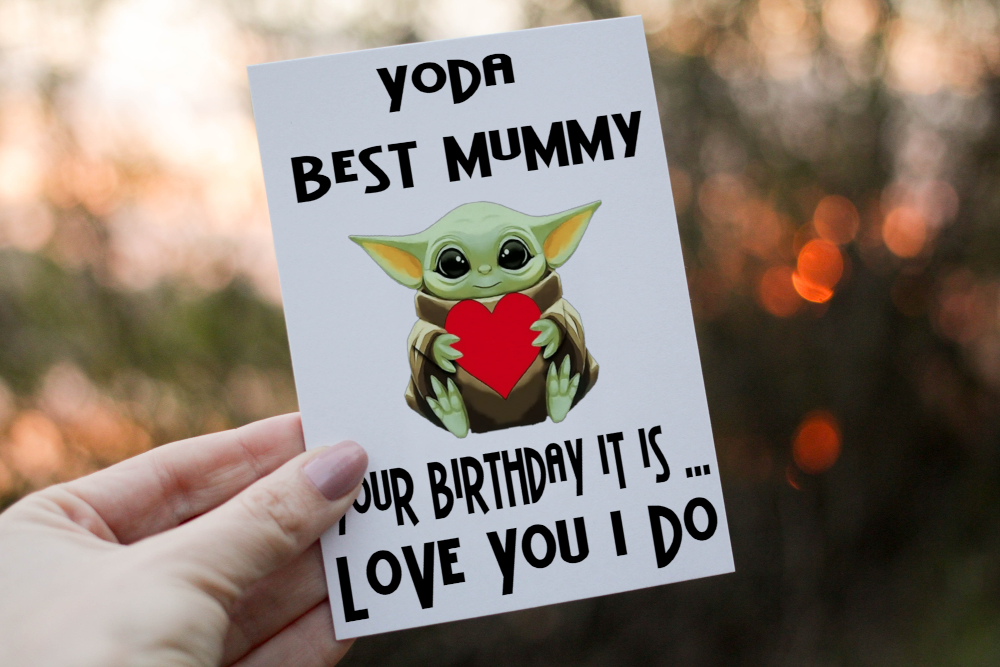 Mummy Birthday Card, Yoda Card for Mummy, Special Mummy Birthday